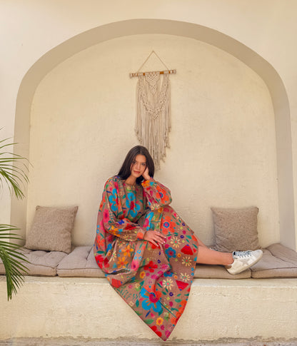 Floral linen dress
