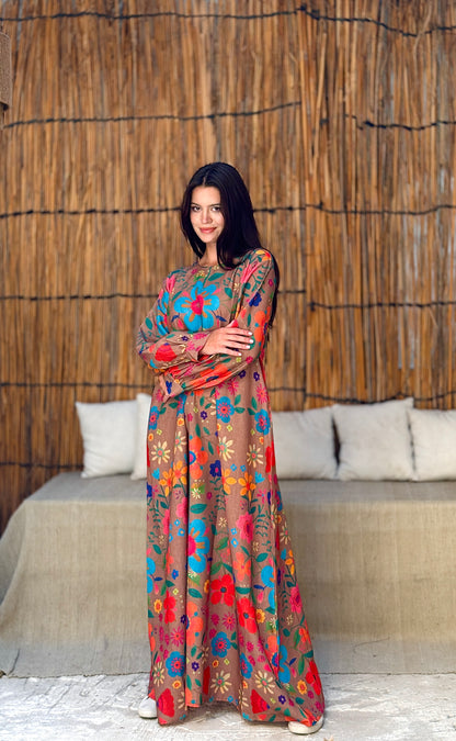 Floral linen dress